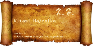 Kutasi Hajnalka névjegykártya